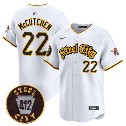 Pittsburgh Pirates 412 Patch Vapor Premier Limited Jersey - All Stitched