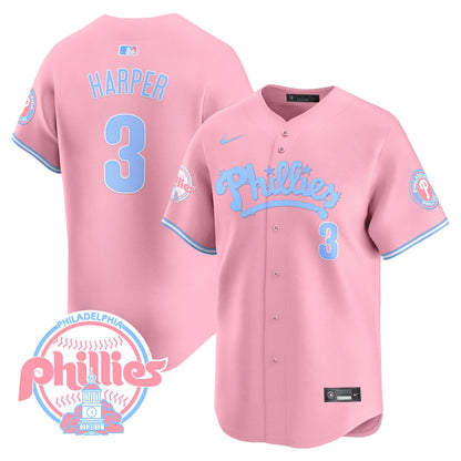 Men's Phillies Bubblegum Pink Vapor Premier Limited Jersey - All Stitched