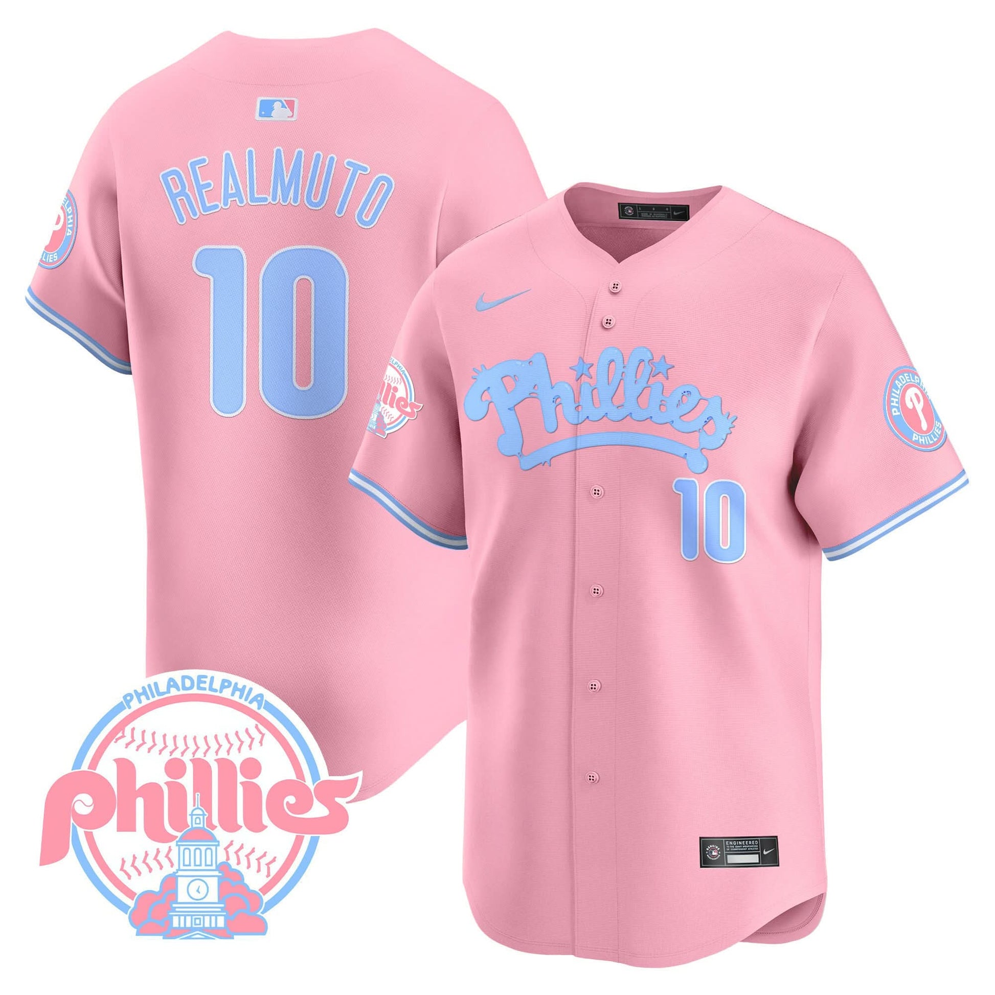 Men's Phillies Bubblegum Pink Vapor Premier Limited Jersey - All Stitched