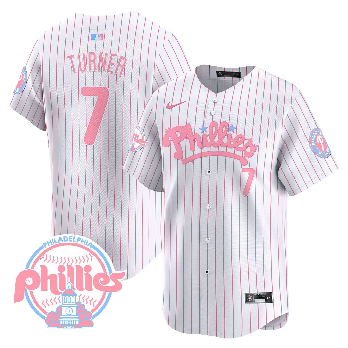 Men's Phillies Bubblegum Pink Vapor Premier Limited Jersey - All Stitched