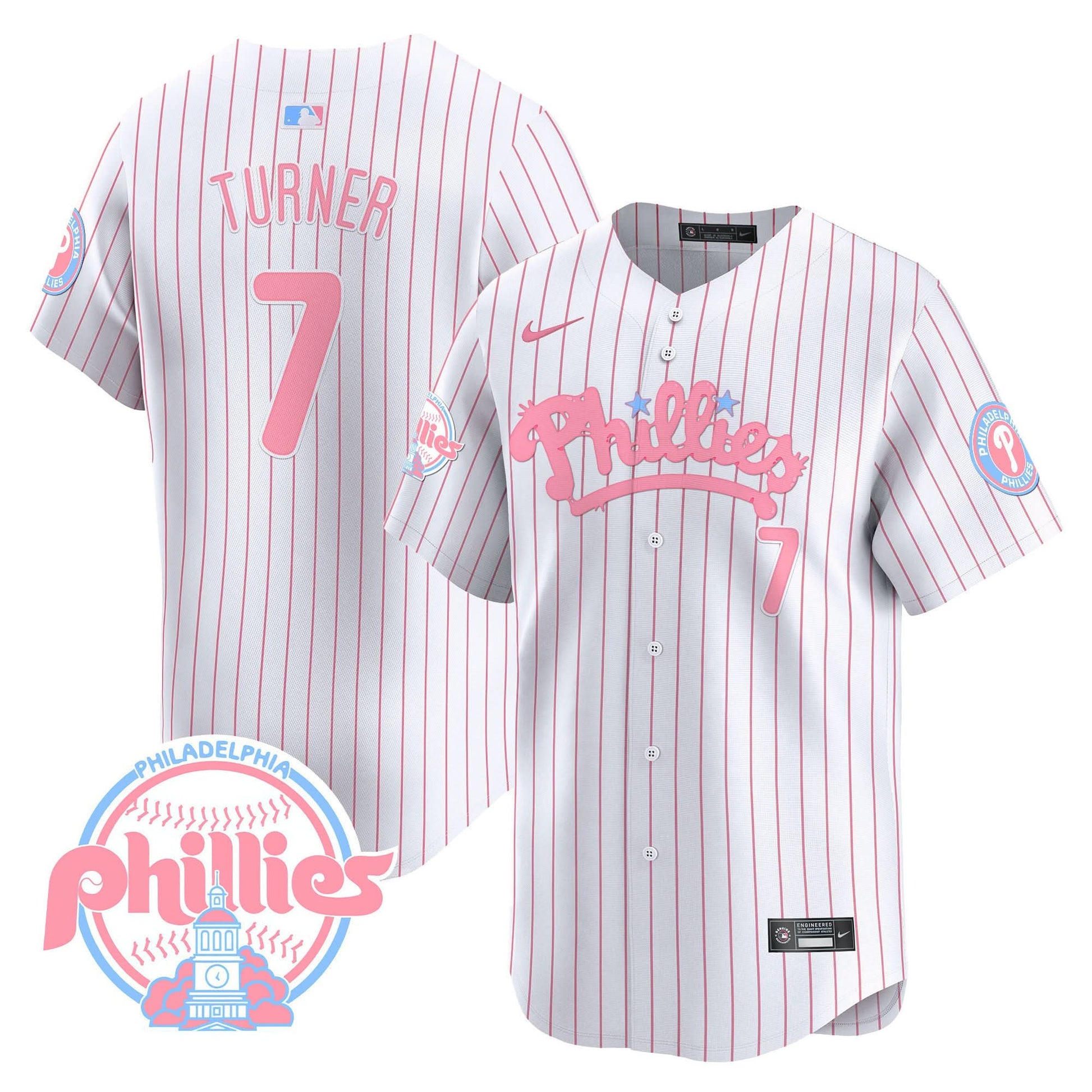 Men's Phillies Bubblegum Pink Vapor Premier Limited Jersey - All Stitched