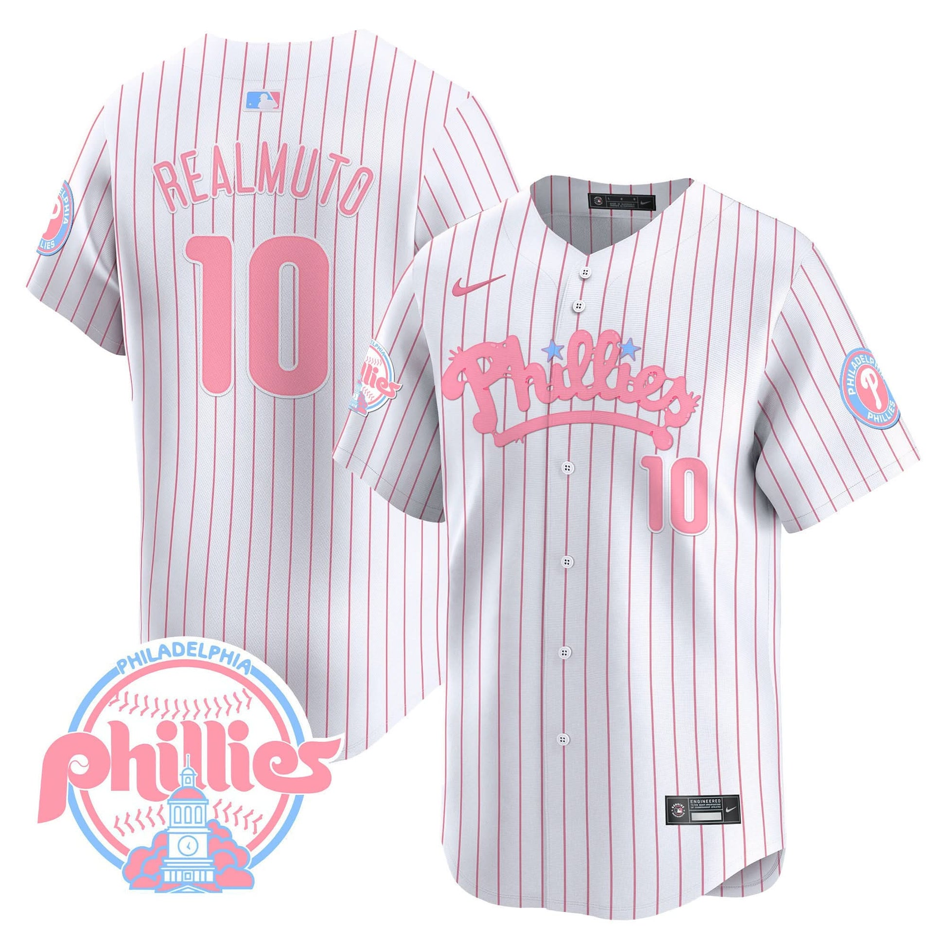 Men's Phillies Bubblegum Pink Vapor Premier Limited Jersey - All Stitched