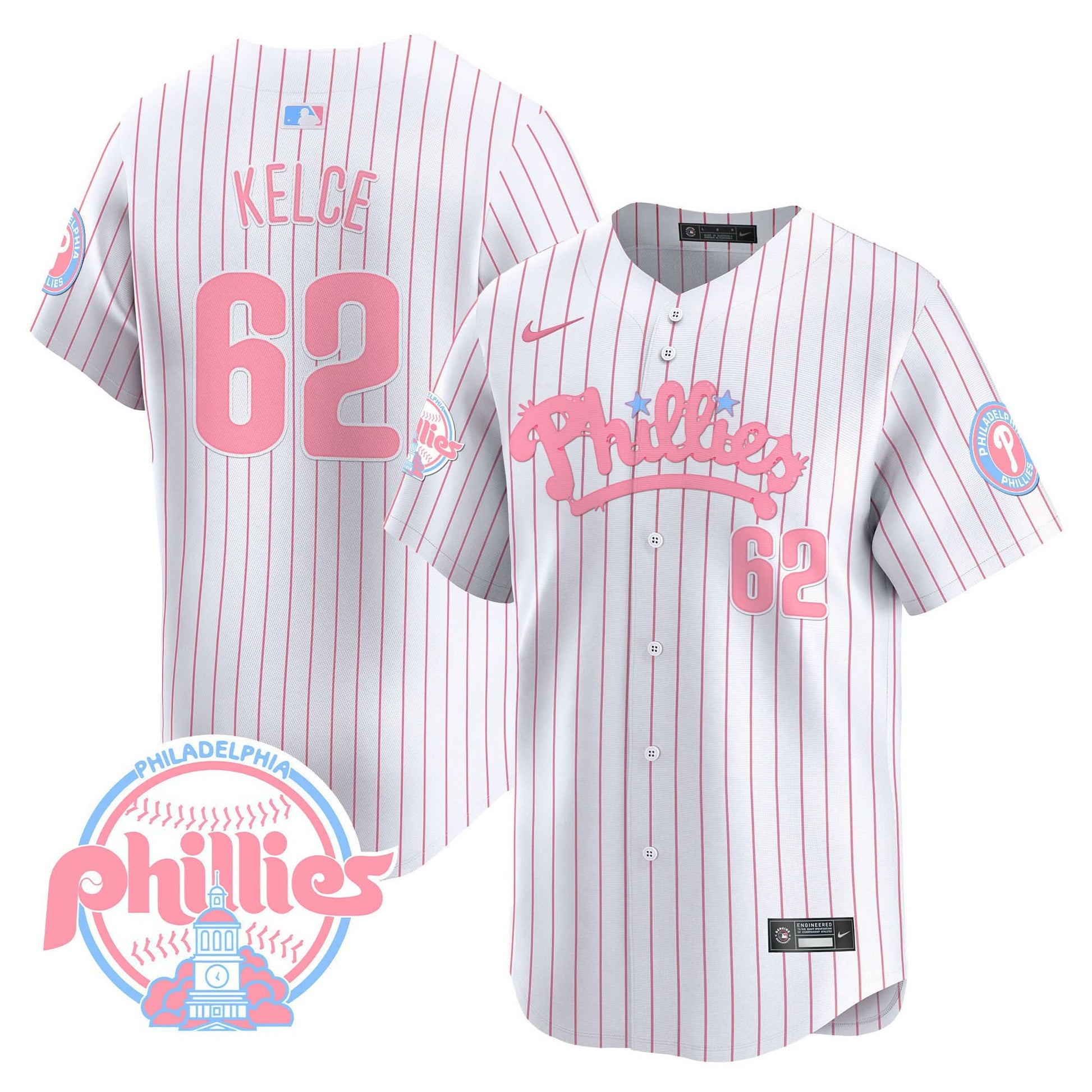 Men's Phillies Bubblegum Pink Vapor Premier Limited Jersey - All Stitched
