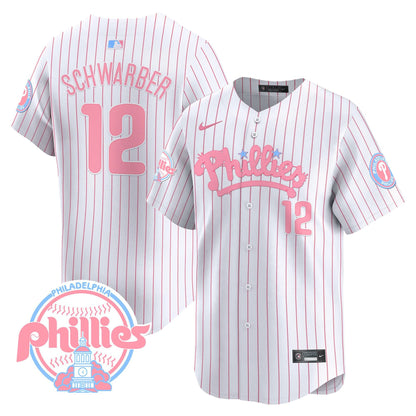 Men's Phillies Bubblegum Pink Vapor Premier Limited Jersey - All Stitched