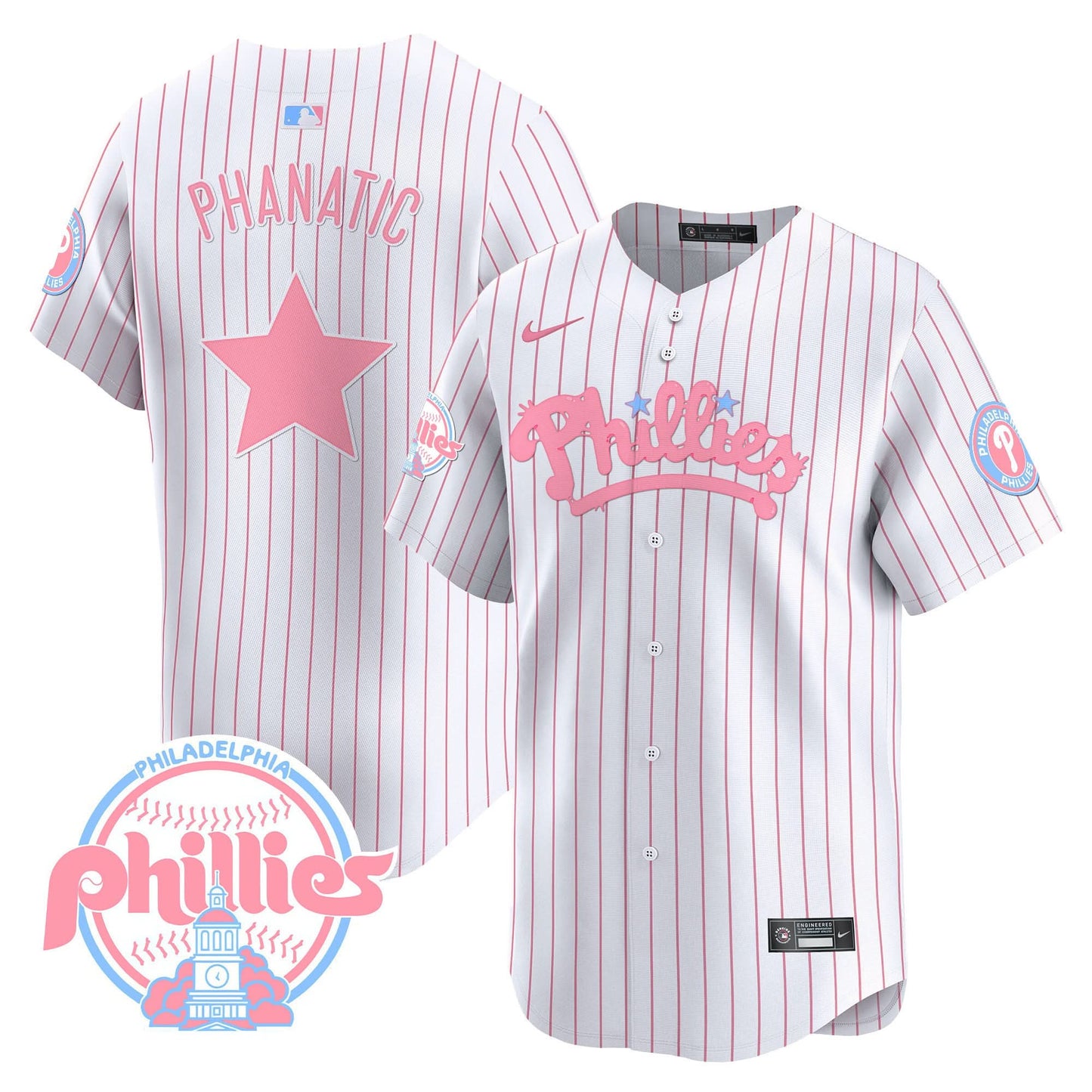 Men's Phillies Bubblegum Pink Vapor Premier Limited Jersey - All Stitched