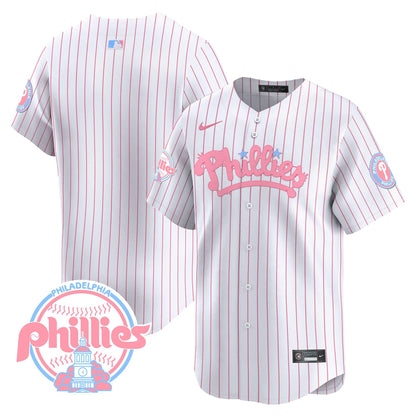 Men's Phillies Bubblegum Pink Vapor Premier Limited Jersey - All Stitched