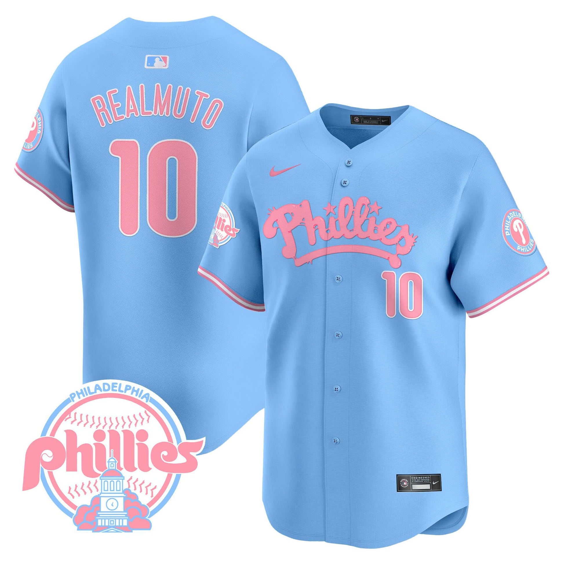 Men's Phillies Bubblegum Pink Vapor Premier Limited Jersey - All Stitched