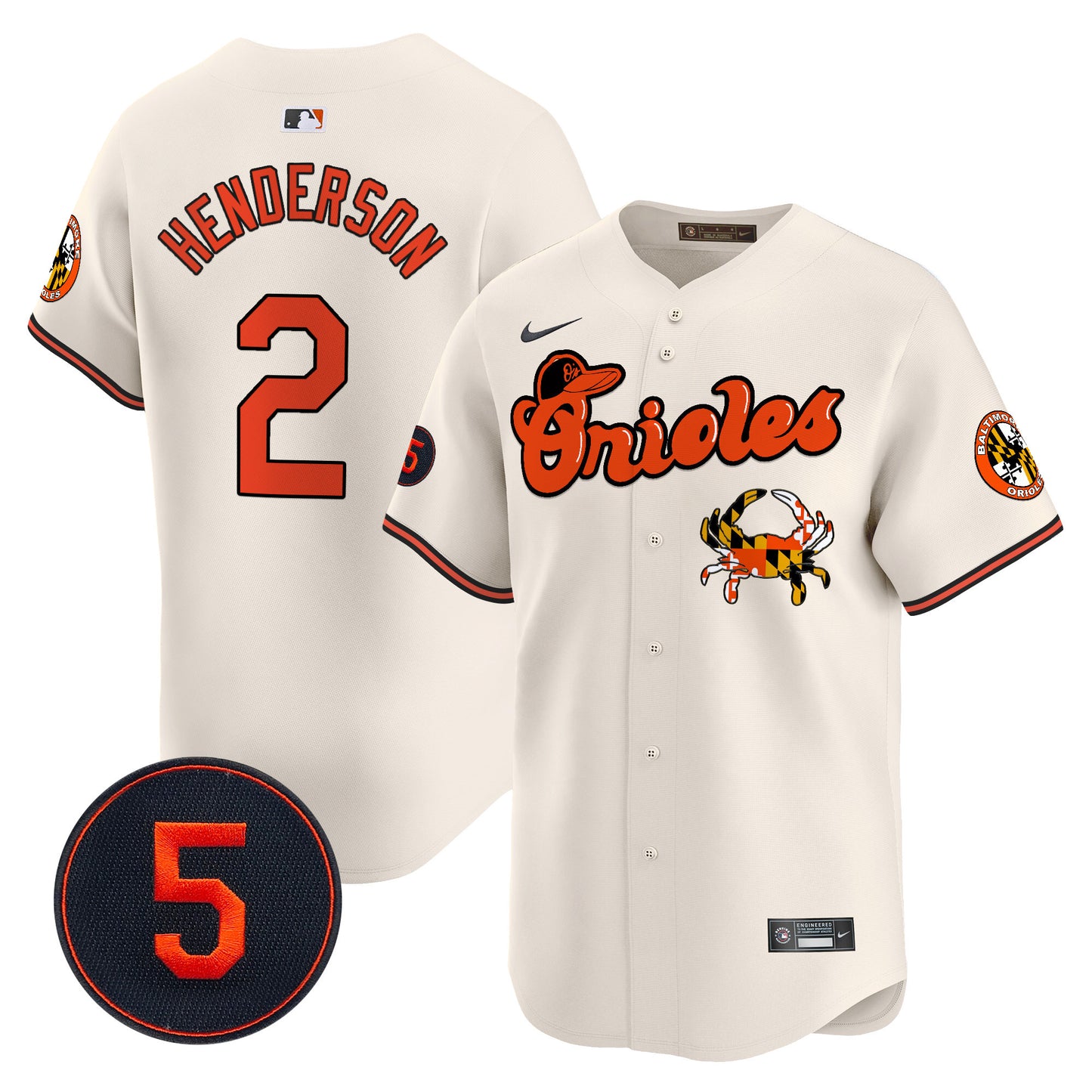 Baltimore Orioles Robinson Patch Vapor Premier Limited Jersey V6 - All Stitched