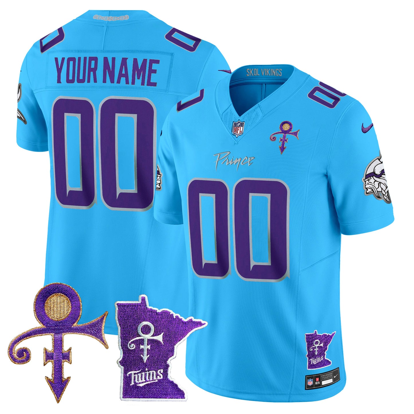 Minnesota Vikings 2024 Prince Vapor Limited Custom Jersey V2 - All Stitched