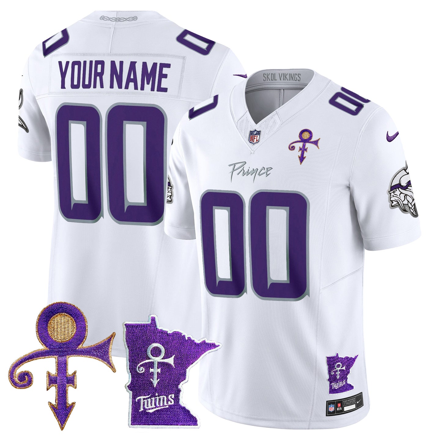 Minnesota Vikings 2024 Prince Vapor Limited Custom Jersey V2 - All Stitched