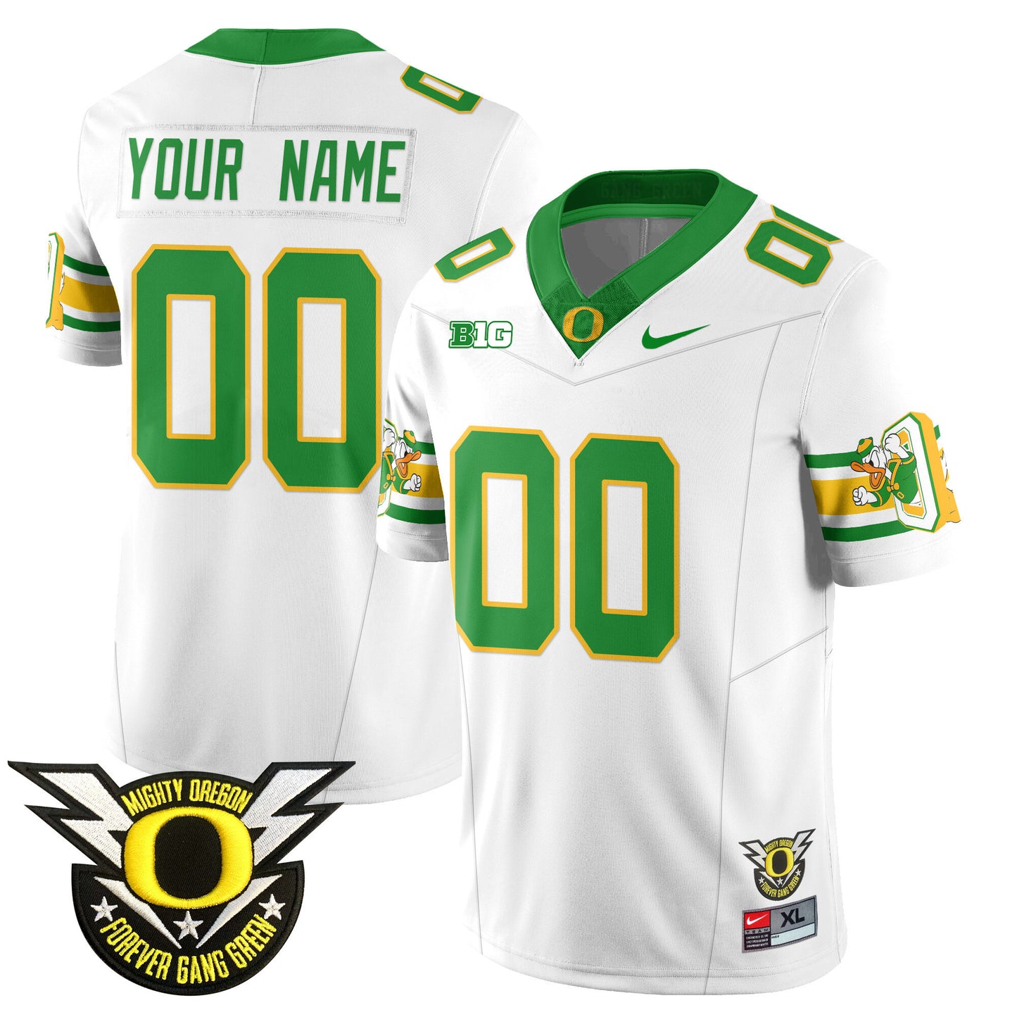 Oregon Ducks 2024 Forever Gang Green Custom Jersey - All Stitched