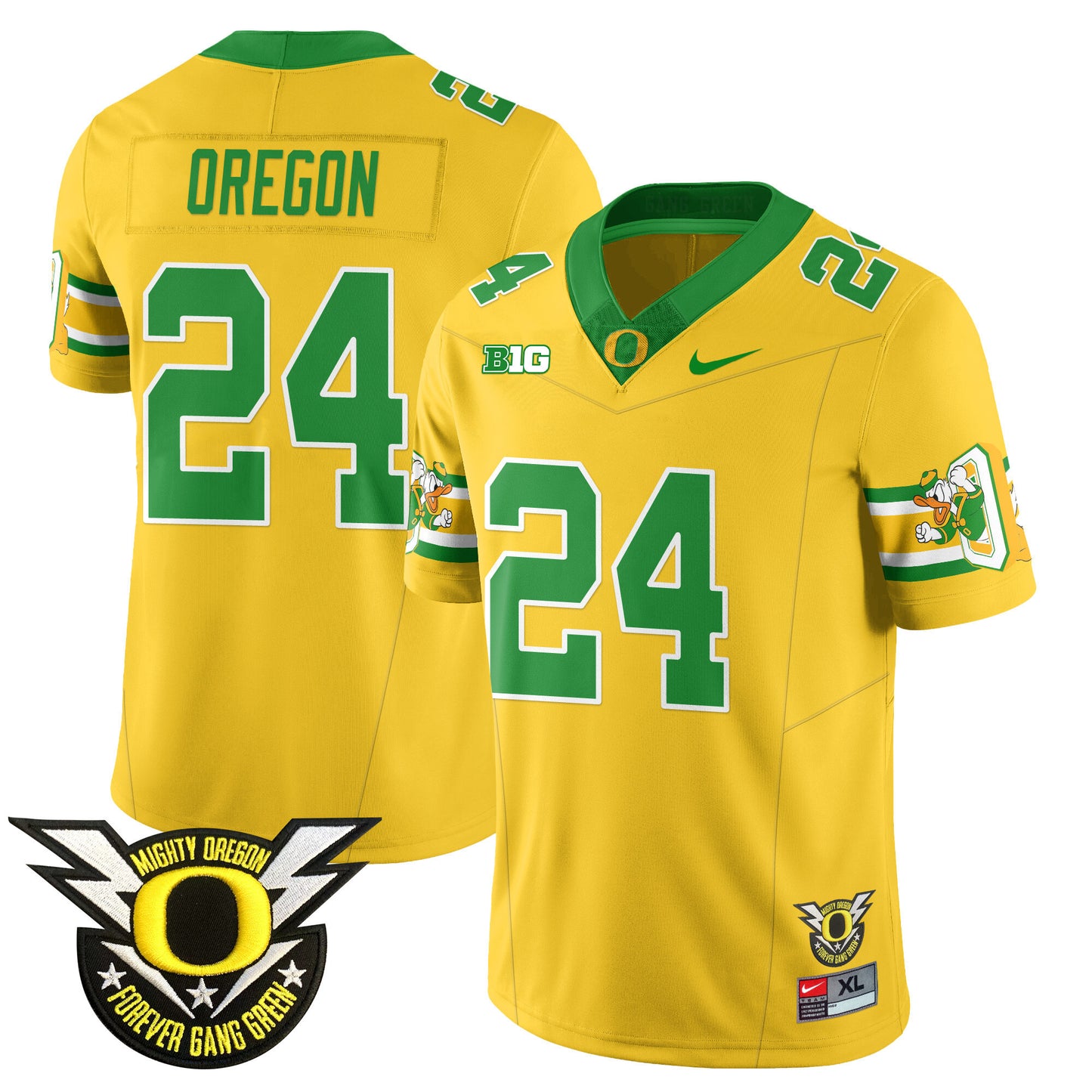 Oregon Ducks 2024 Forever Gang Green Jersey - All Stitched