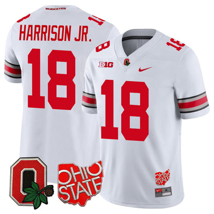 Ohio State Buckeyes Ohio State & Logo Patch Jersey - All Stitched