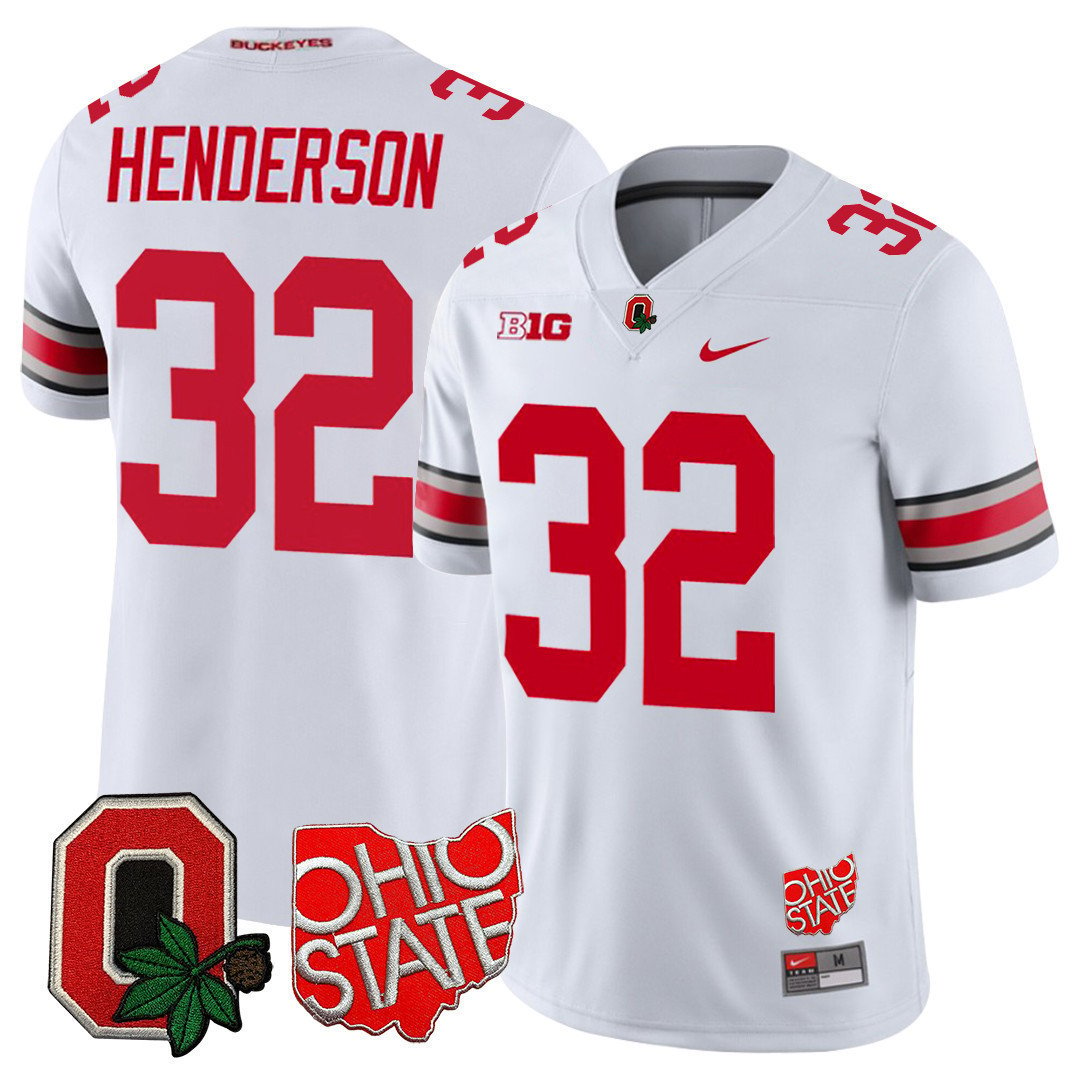 Ohio State Buckeyes Ohio State & Logo Patch Jersey - All Stitched