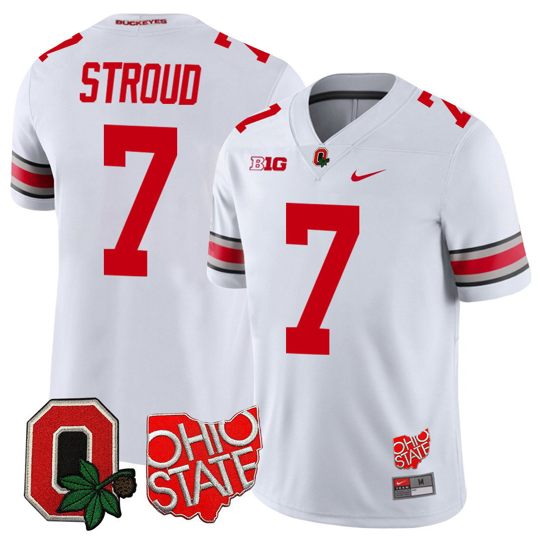 Ohio State Buckeyes Ohio State & Logo Patch Jersey - All Stitched