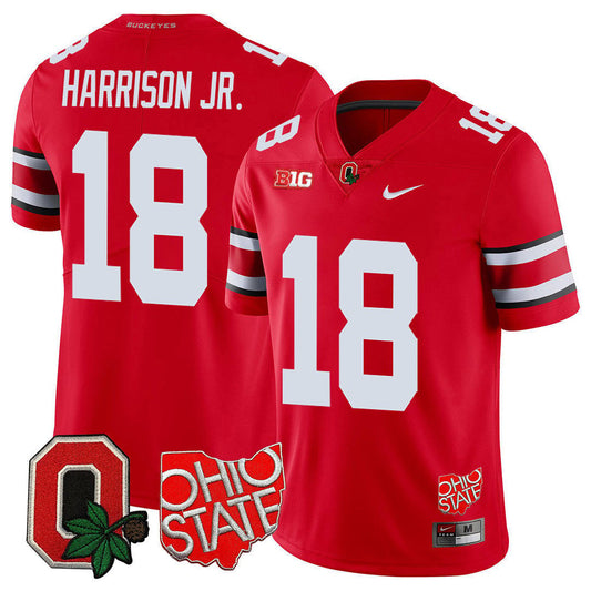 Ohio State Buckeyes Ohio State & Logo Patch Jersey - All Stitched