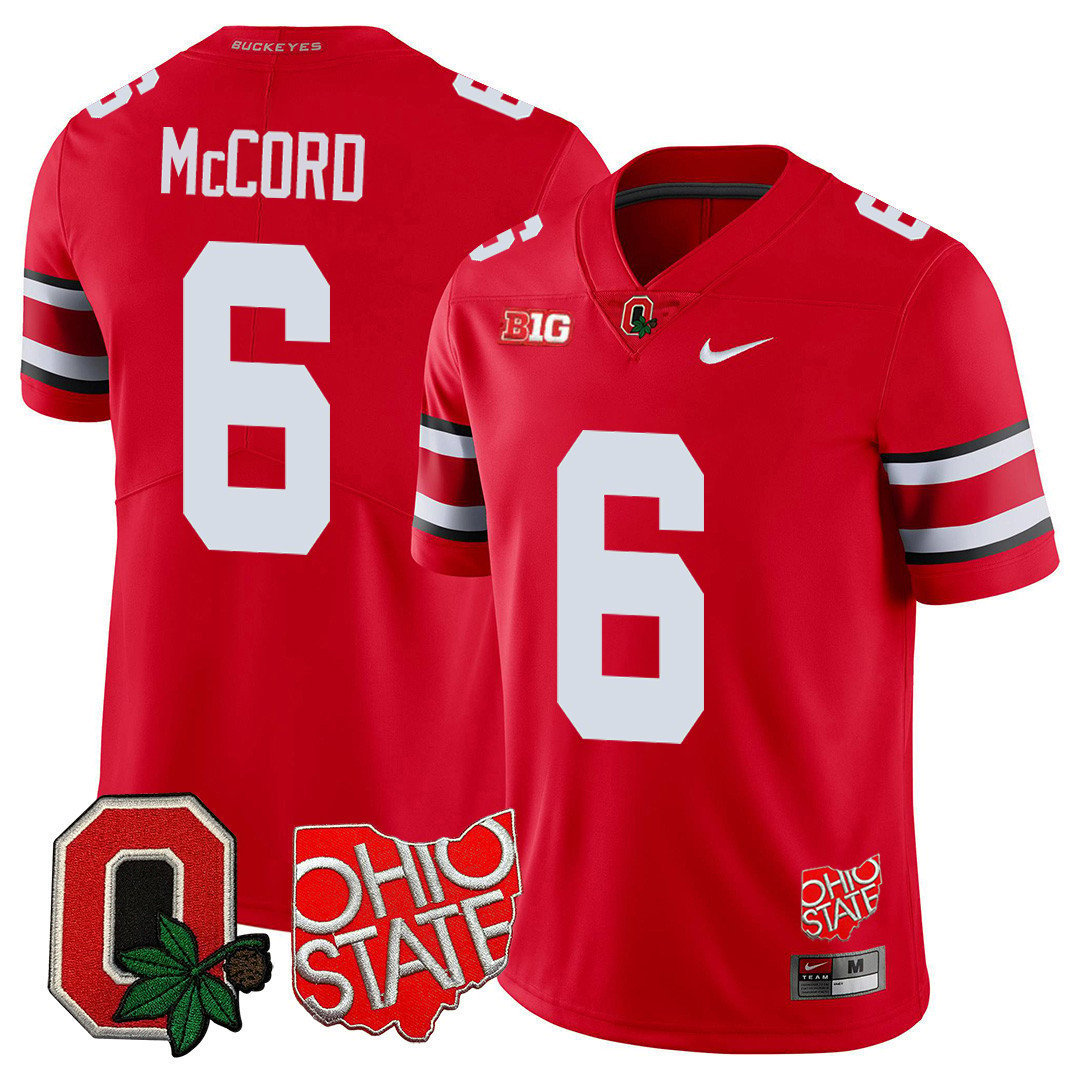 Ohio State Buckeyes Ohio State & Logo Patch Jersey - All Stitched