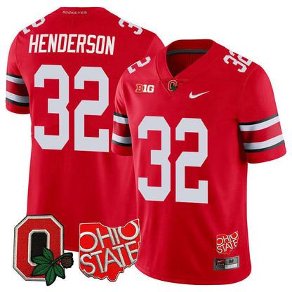 Ohio State Buckeyes Ohio State & Logo Patch Jersey - All Stitched