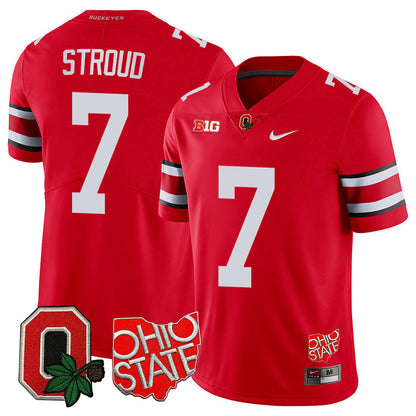 Ohio State Buckeyes Ohio State & Logo Patch Jersey - All Stitched