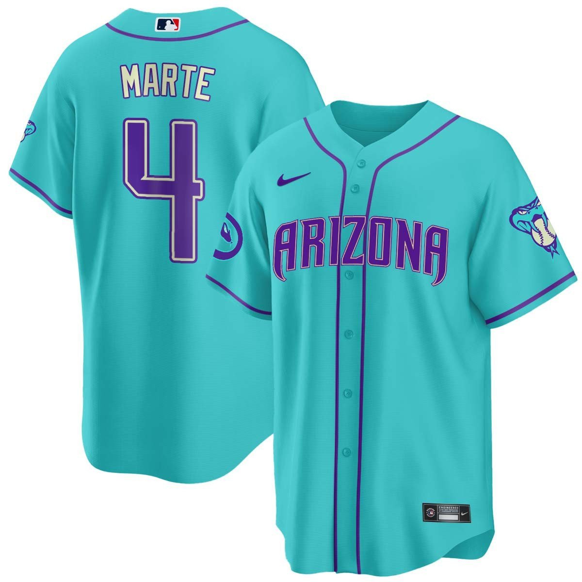 2024 Arizona Diamondbacks Teal Purple Jersey - All Stitched