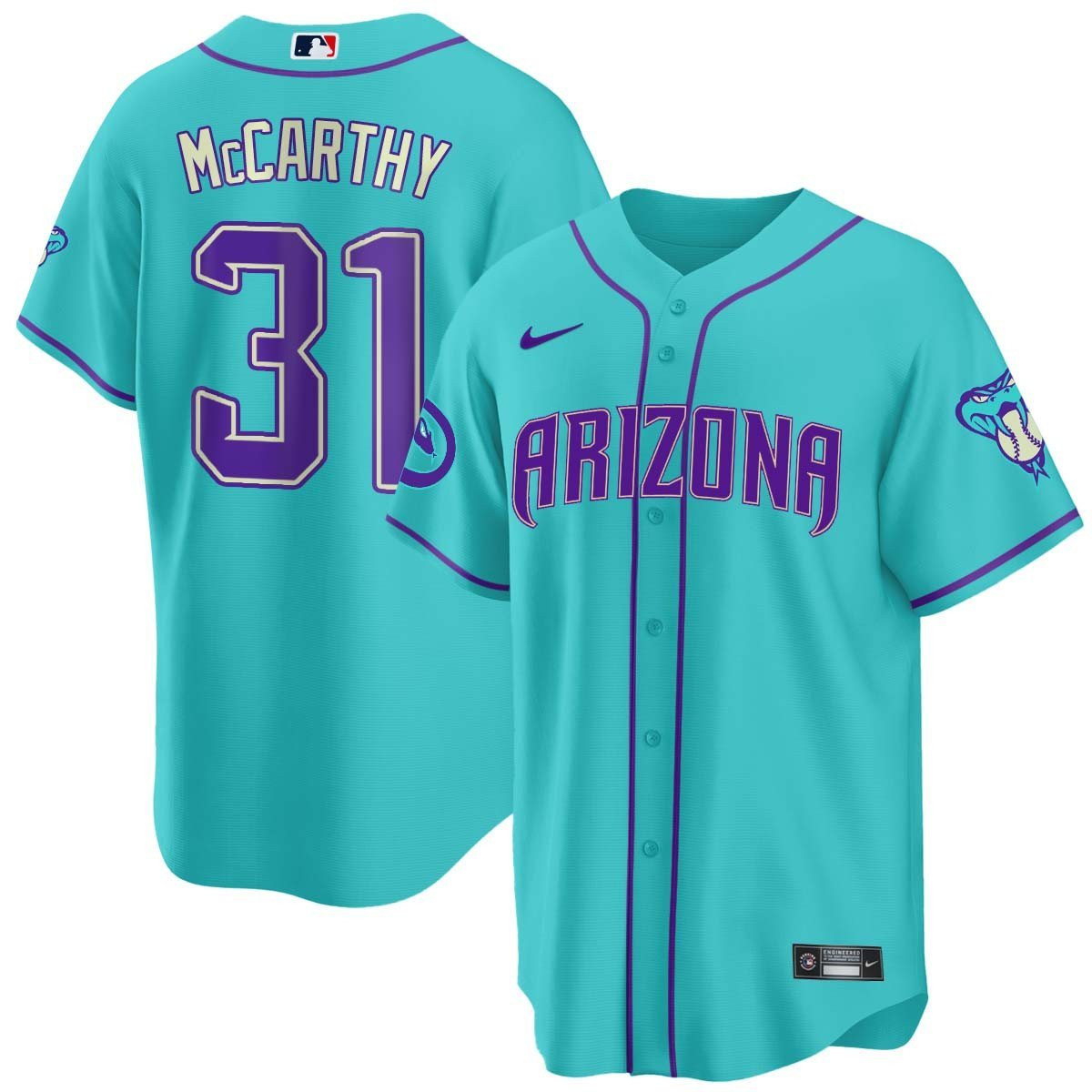 2024 Arizona Diamondbacks Teal Purple Jersey - All Stitched