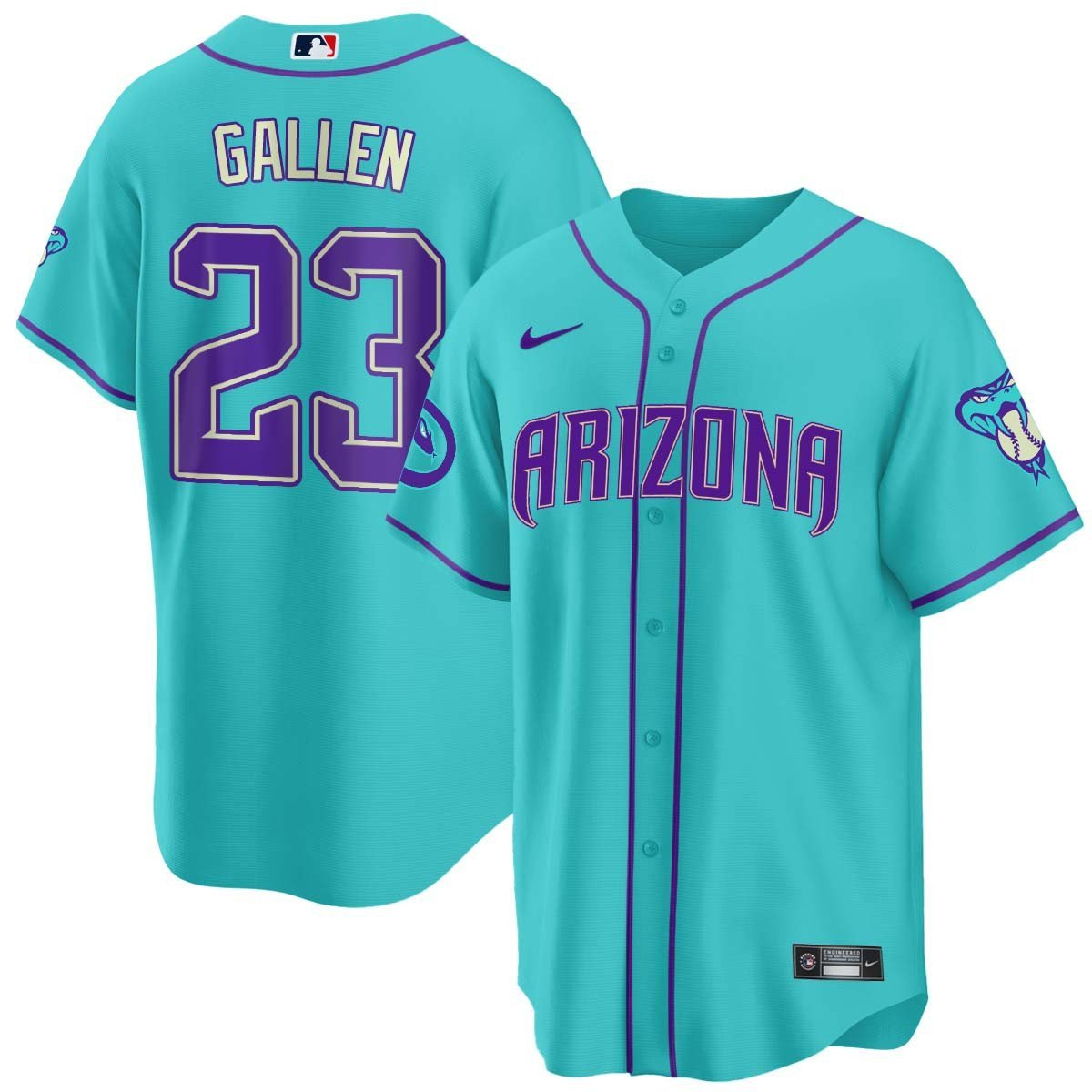 2024 Arizona Diamondbacks Teal Purple Jersey - All Stitched