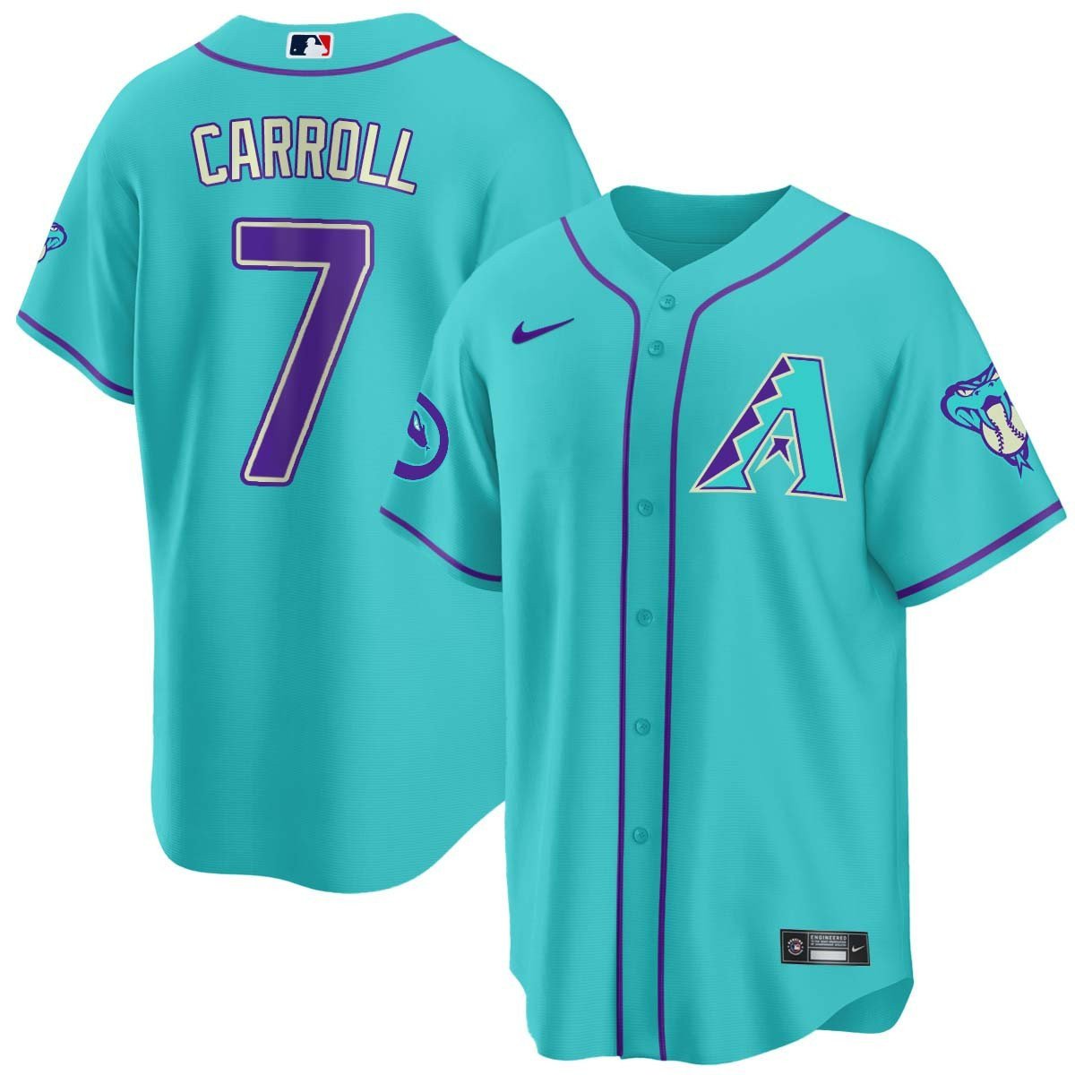 2024 Arizona Diamondbacks Teal Purple Jersey - All Stitched