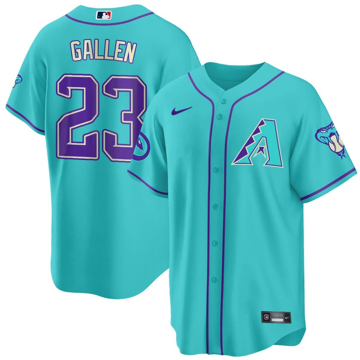 2024 Arizona Diamondbacks Teal Purple Jersey - All Stitched