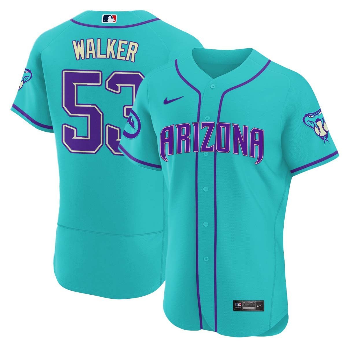 2024 Arizona Diamondbacks Teal Purple Jersey - All Stitched