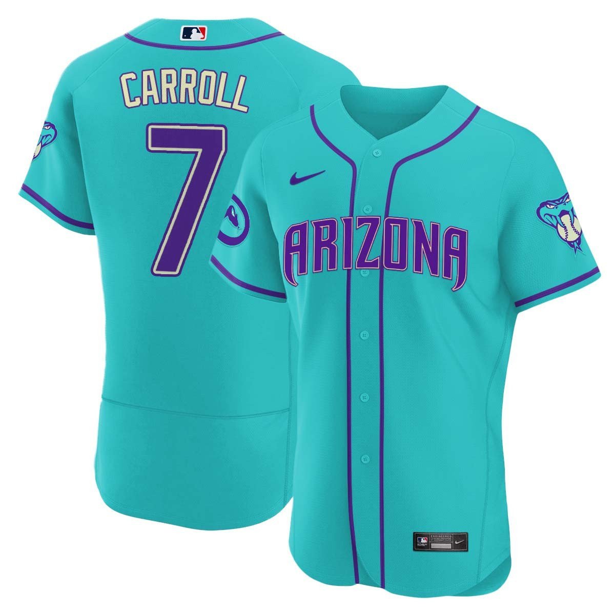 2024 Arizona Diamondbacks Teal Purple Jersey - All Stitched