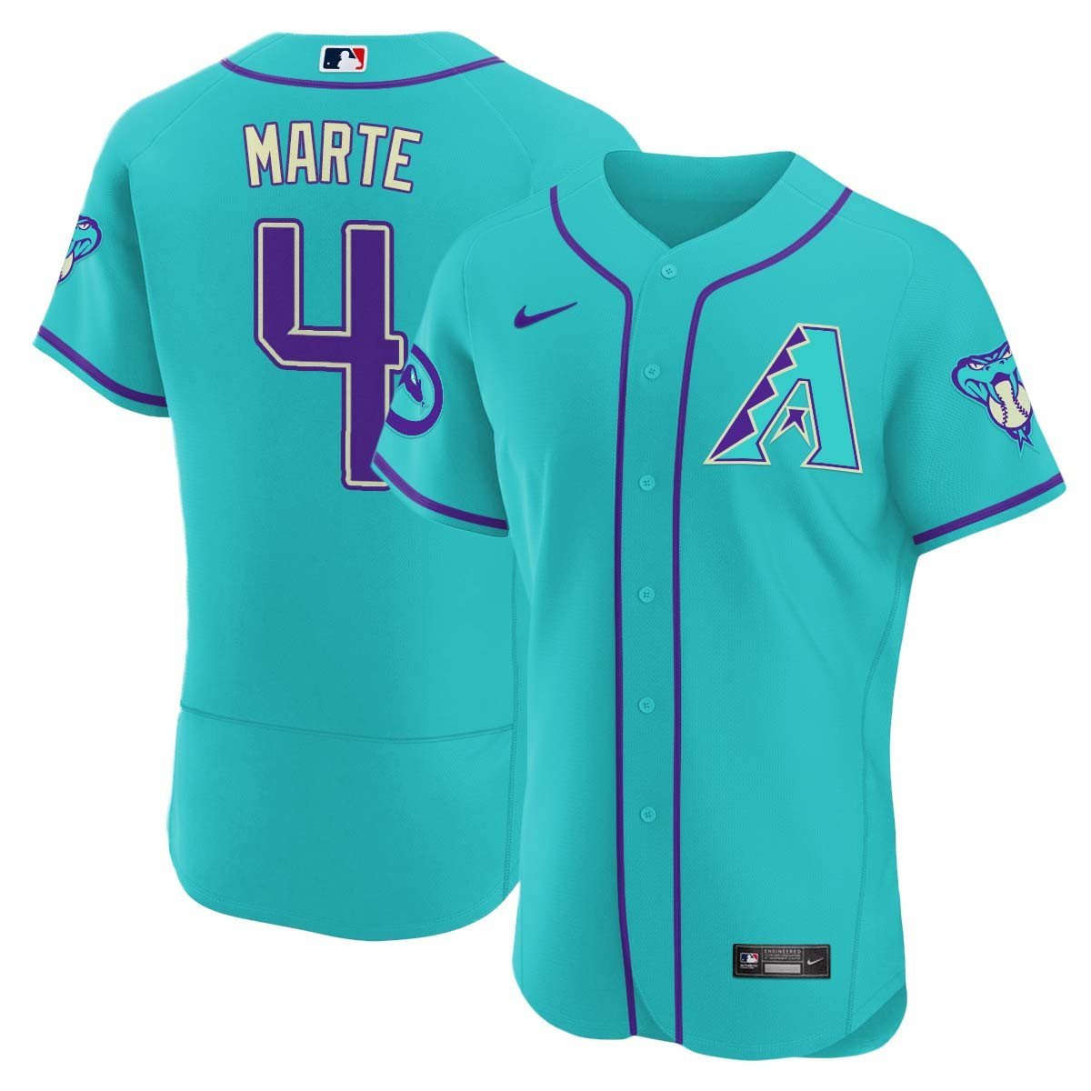 2024 Arizona Diamondbacks Teal Purple Jersey - All Stitched