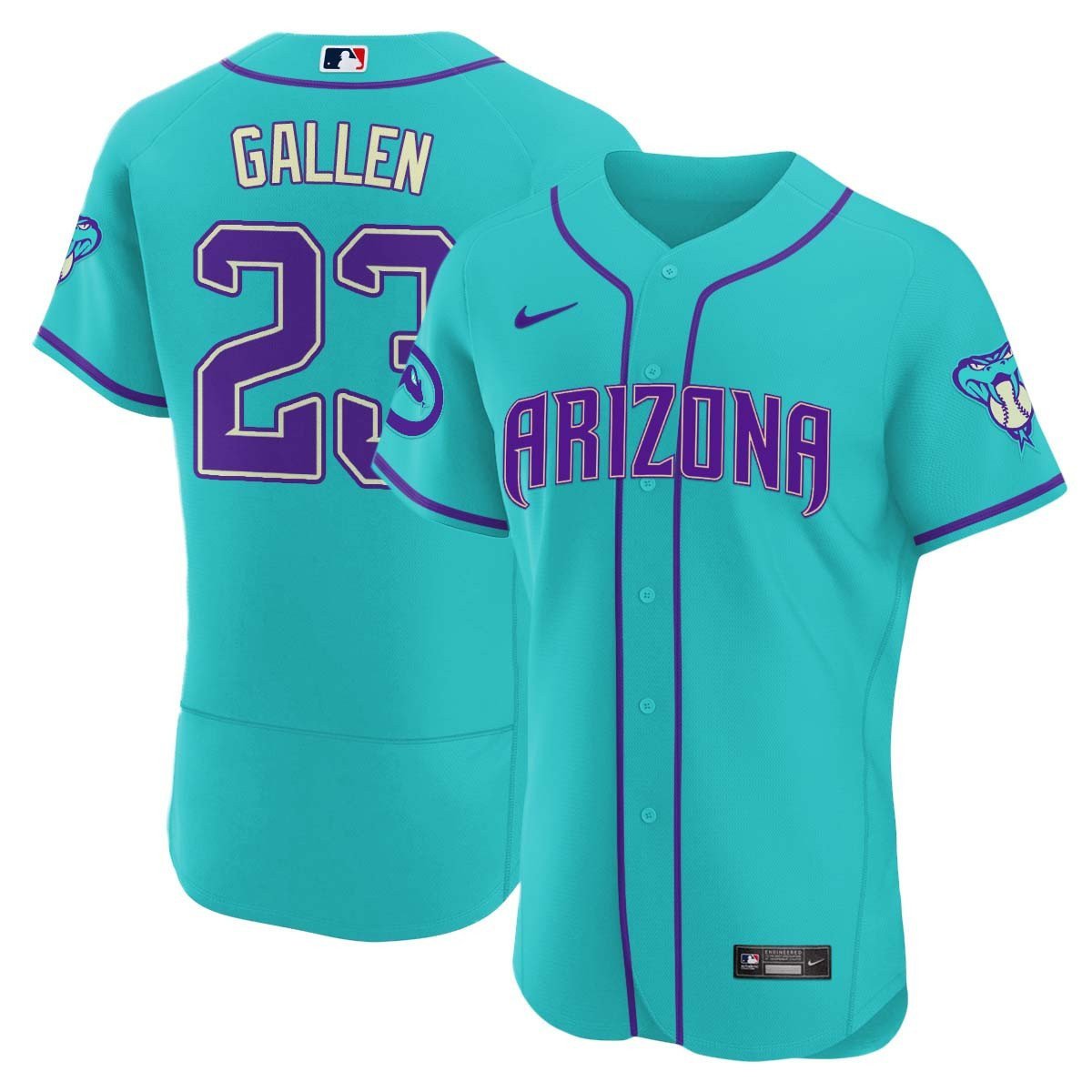 2024 Arizona Diamondbacks Teal Purple Jersey - All Stitched