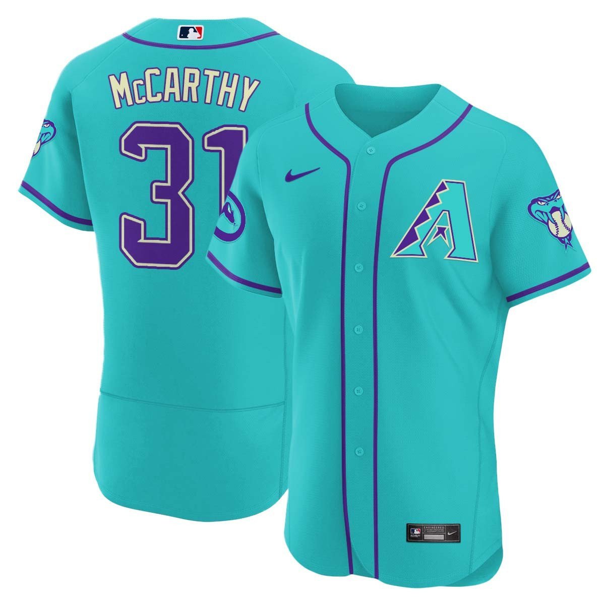 2024 Arizona Diamondbacks Teal Purple Jersey - All Stitched