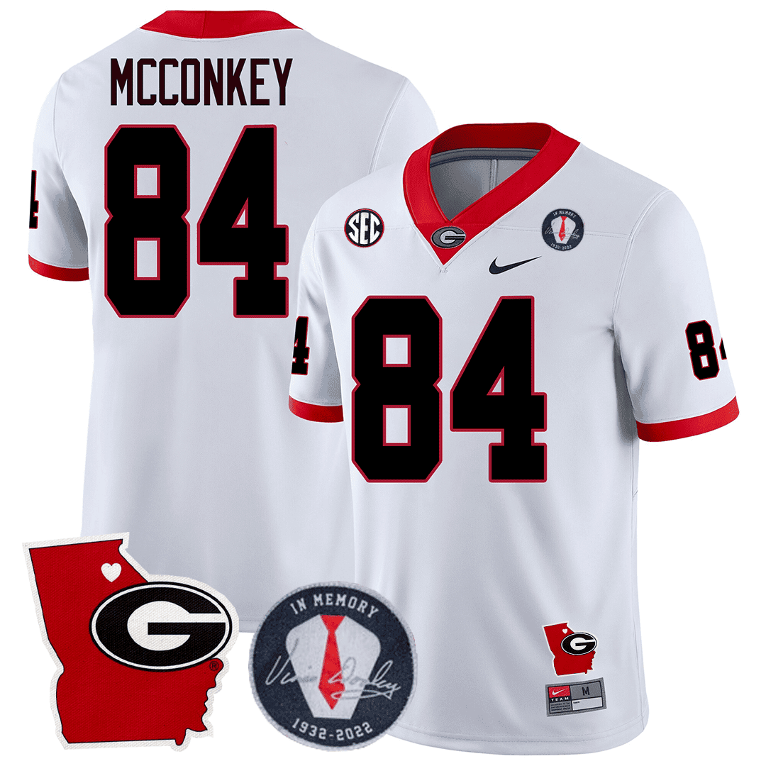 Georgia Bulldogs 2024 Vince Dooley Patch & Georgia State Map Jersey - All Stitched