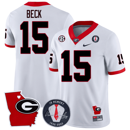 Georgia Bulldogs 2024 Vince Dooley Patch & Georgia State Map Jersey - All Stitched