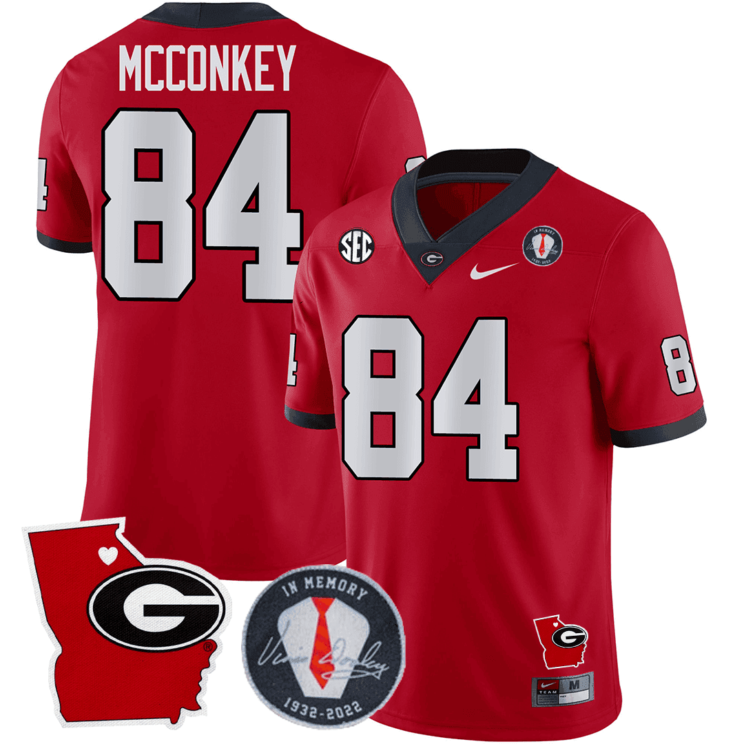 Georgia Bulldogs 2024 Vince Dooley Patch & Georgia State Map Jersey - All Stitched