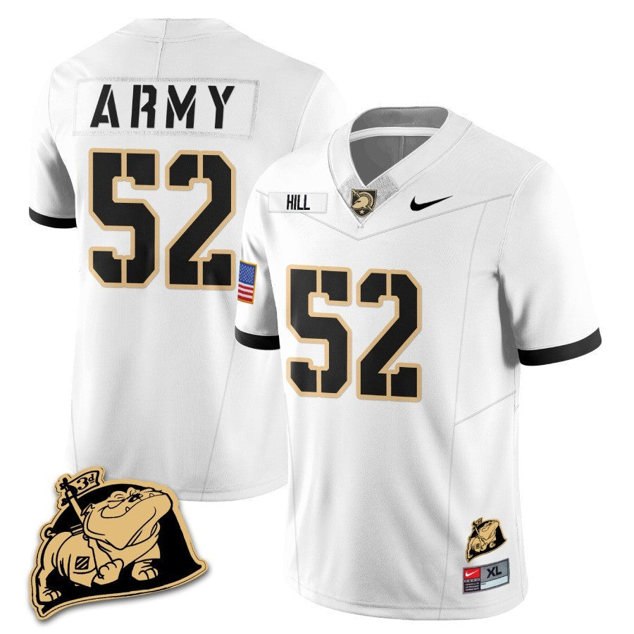 Army Black Knights Rocky The Bulldog Patch Jersey - All Stitched