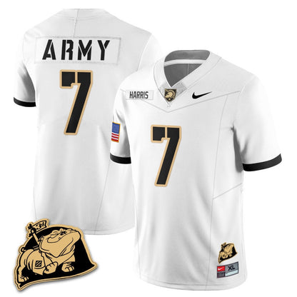 Army Black Knights Rocky The Bulldog Patch Jersey - All Stitched