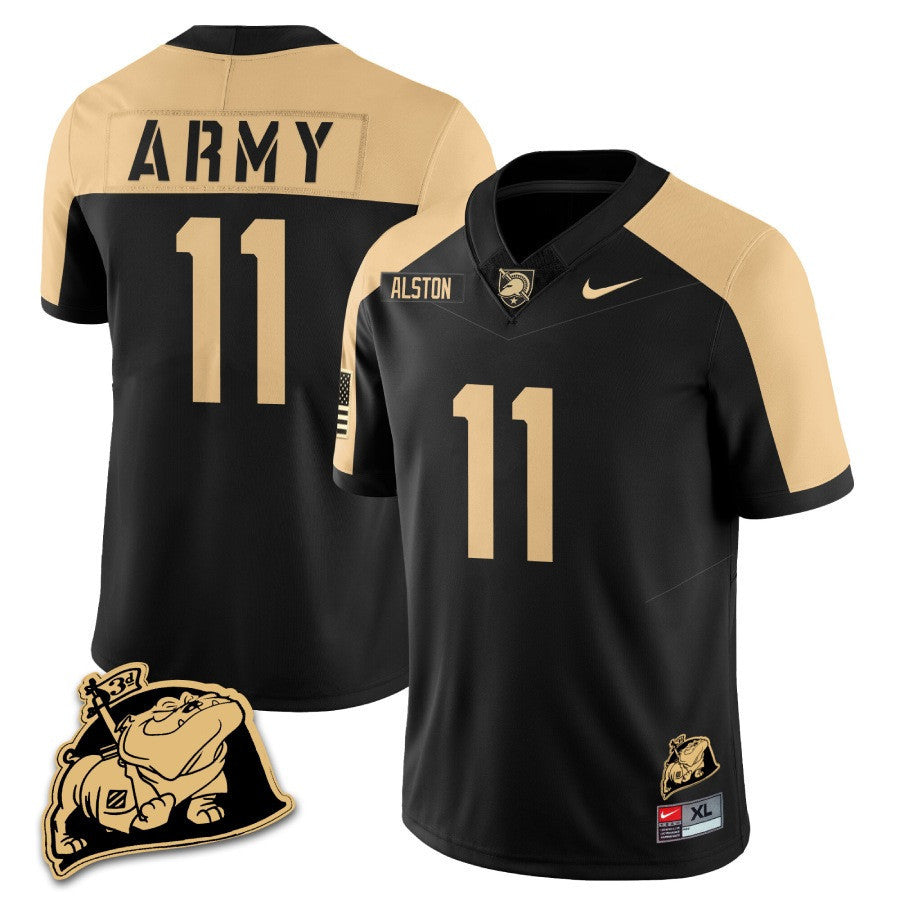 Army Black Knights Rocky The Bulldog Patch Jersey - All Stitched