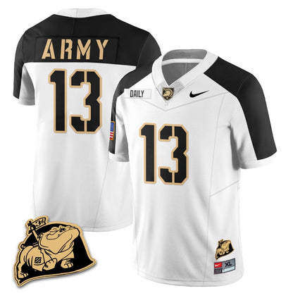 Army Black Knights Rocky The Bulldog Patch Jersey - All Stitched