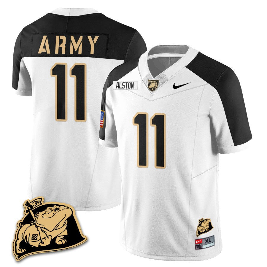 Army Black Knights Rocky The Bulldog Patch Jersey - All Stitched