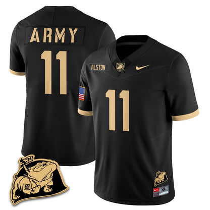 Army Black Knights Rocky The Bulldog Patch Jersey - All Stitched