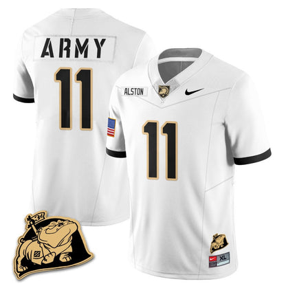 Army Black Knights Rocky The Bulldog Patch Jersey - All Stitched