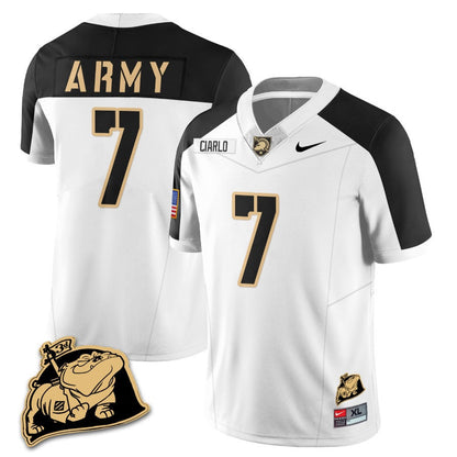 Army Black Knights Rocky The Bulldog Patch Jersey - All Stitched