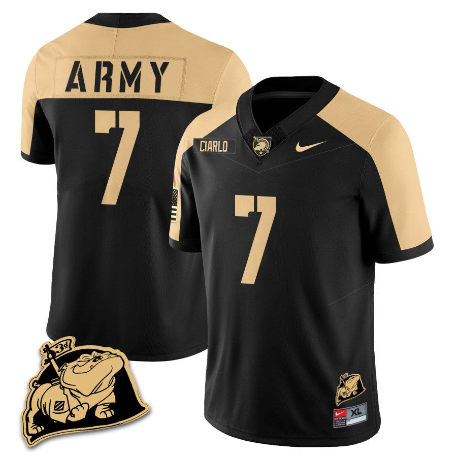 Army Black Knights Rocky The Bulldog Patch Jersey - All Stitched