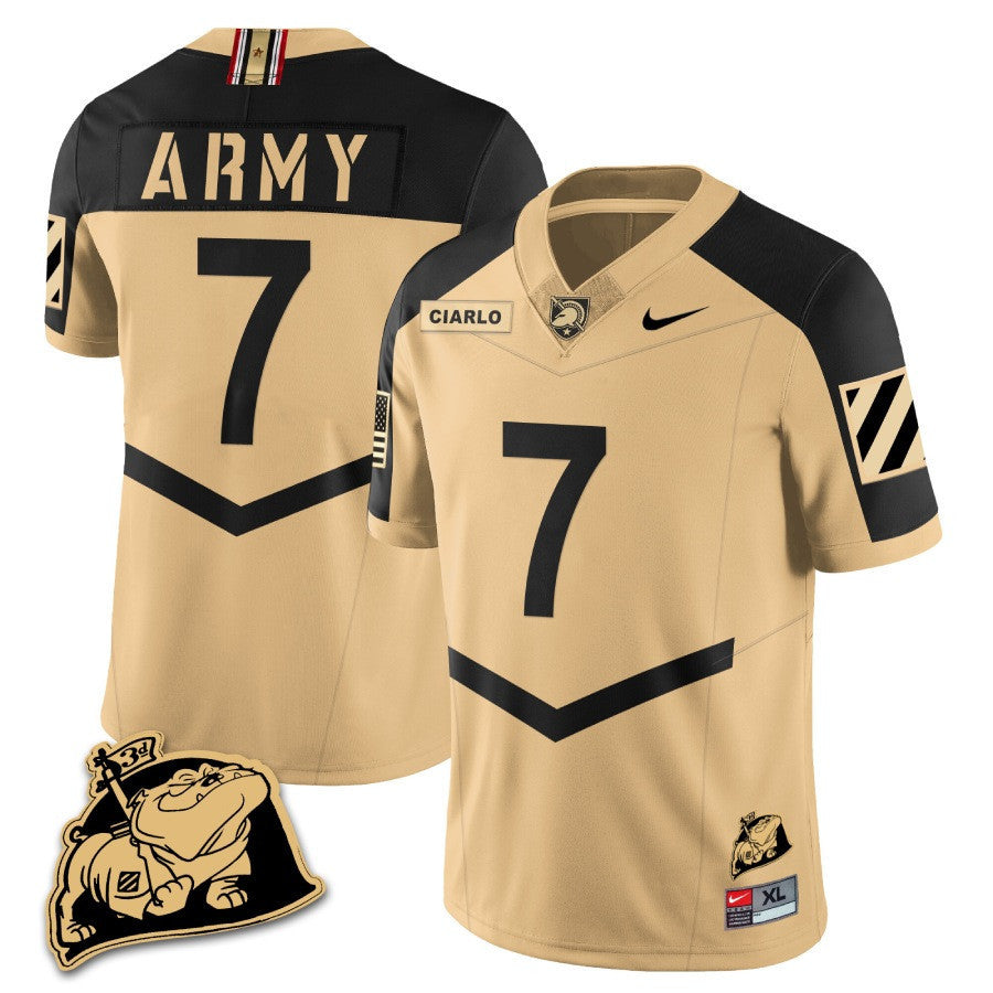 Army Black Knights Rocky The Bulldog Patch Jersey - All Stitched