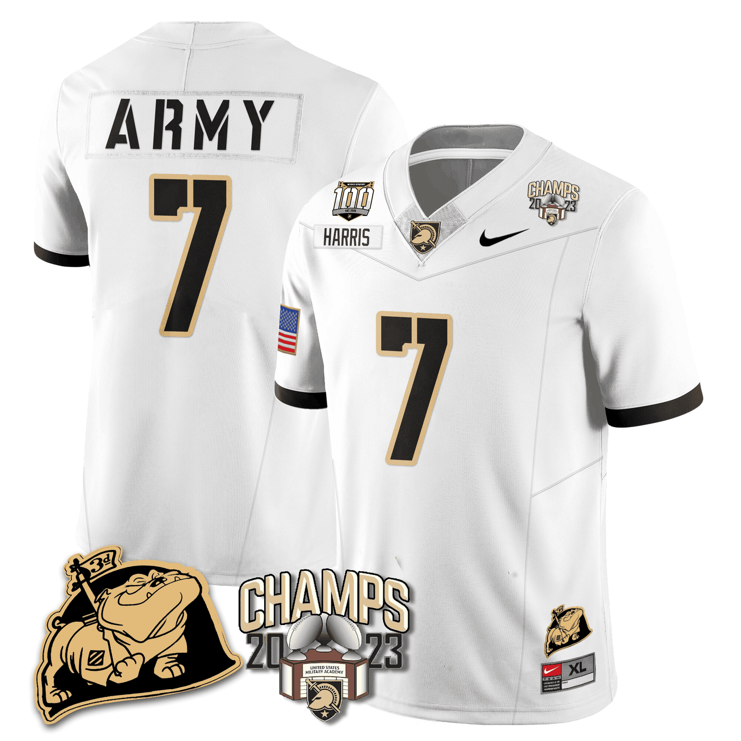 Army Black Knights 2023 CIC Trophy Champion Patch Jersey - All Stitched