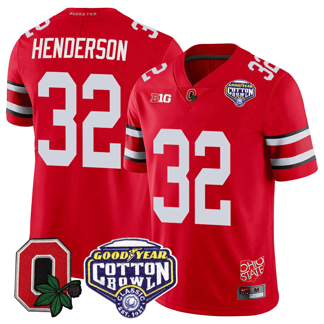 Ohio State Buckeyes Good Year Cotton Bowl Patch Jersey - All Stitched