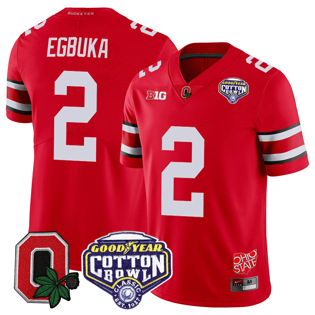 Ohio State Buckeyes Good Year Cotton Bowl Patch Jersey - All Stitched