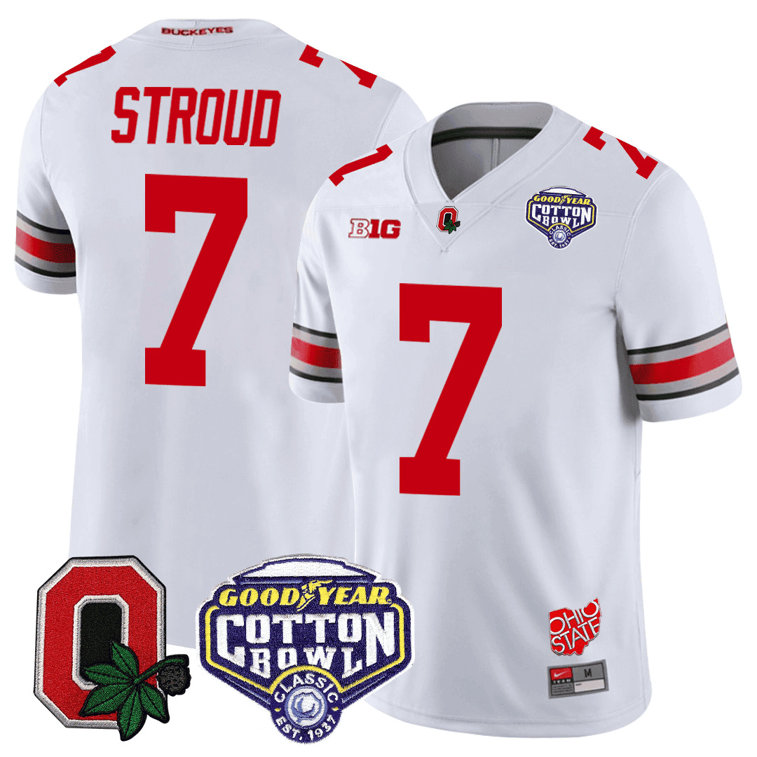 Ohio State Buckeyes Good Year Cotton Bowl Patch Jersey - All Stitched